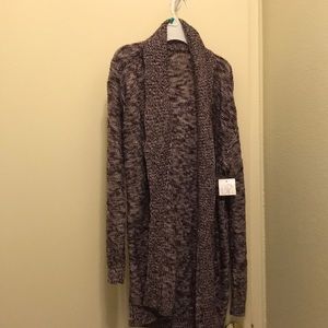 Purple BP knitted open sweater